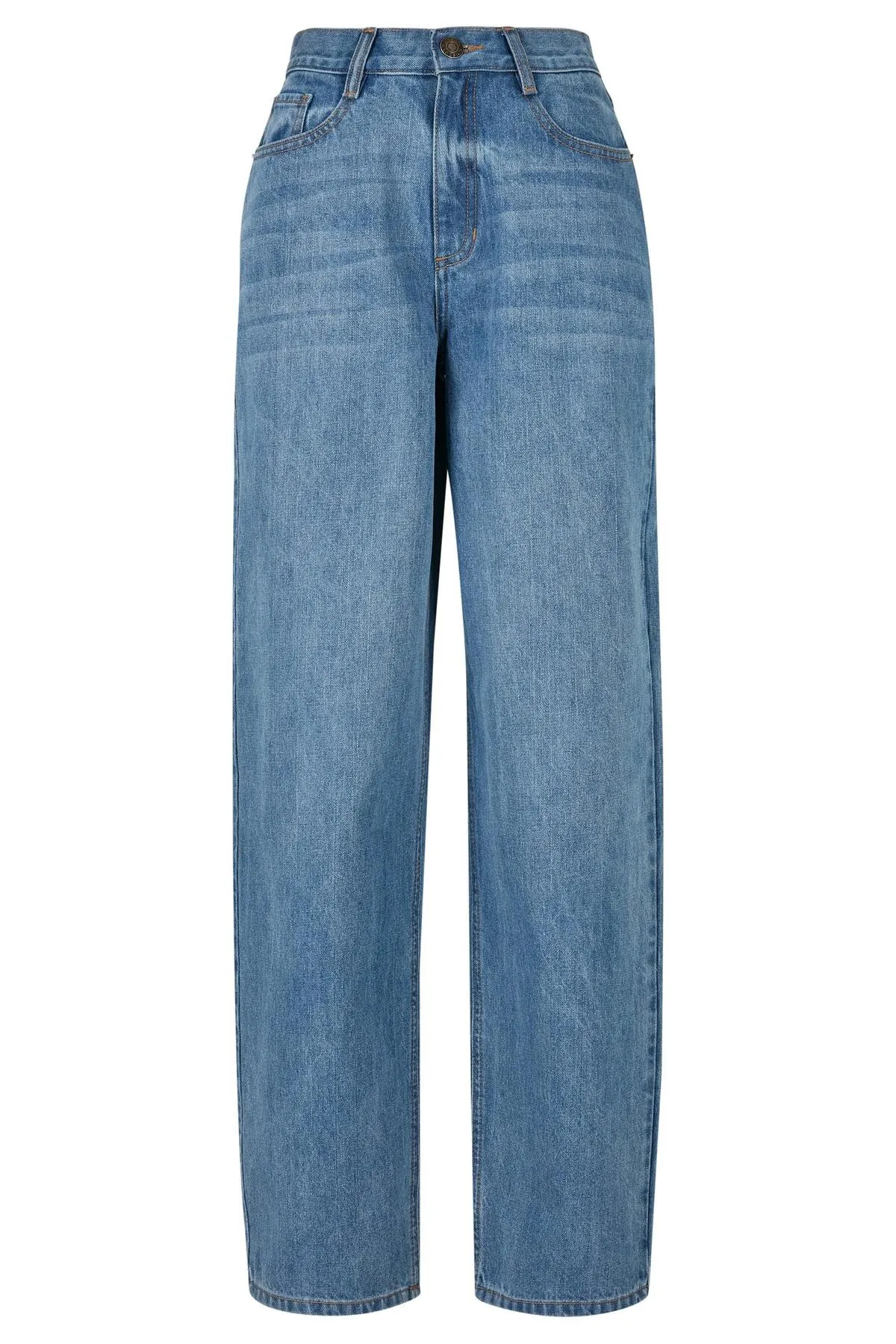 Urban Classics  Damen Denim-Hose im 90er-Jahre-Stil mit hoher Taille und weitem Bein