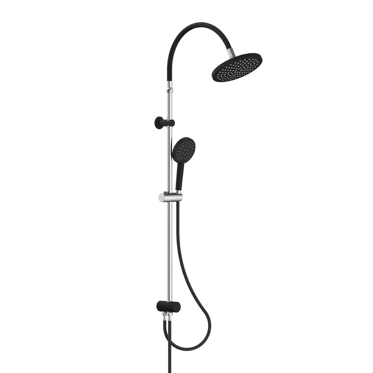 Schütte Duschset MATAO RAIN Chrom/Schwarz matt