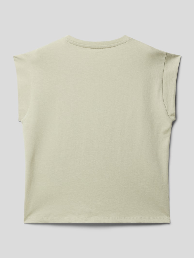 T-Shirt mit Label-Detail in schilf
