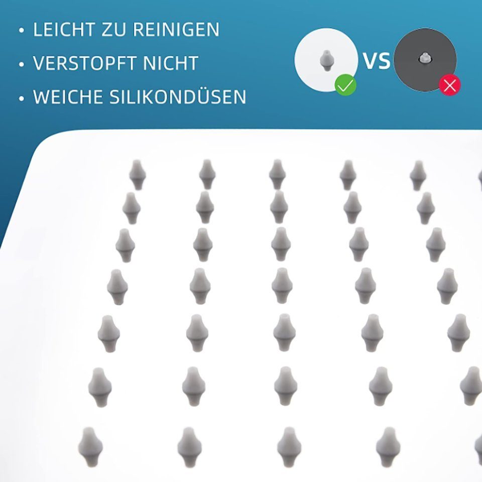 BlingBin Regenduschkopf Regenduschkopf quadratischer Duschkopf Edelstahl, Ultradünn, (mit Silikon-Wasserauslass, 10 
