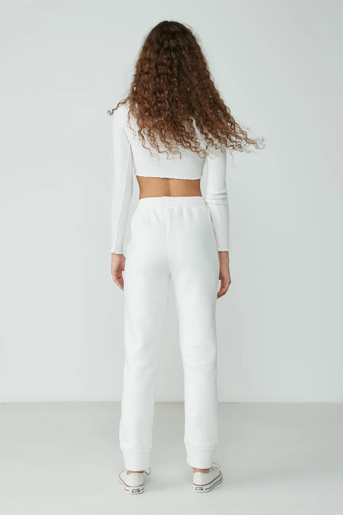 C&City  Jogginghose mit Bündchen am Bein, 903 Ecru
