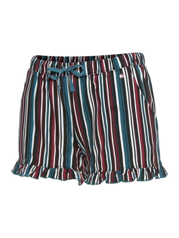 s.Oliver Schlafshorts in petrol-weinrot-gestreift günstig kaufen