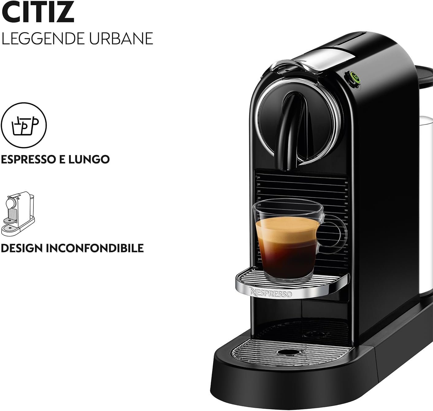 Nespresso Kapselmaschine De'Longhi,Kaffeekapselmaschine, mit Hochdruckpumpe, 1260W, 1liter, Papierfilter 1x4, mit Milchaufschäumer,De Longhi, für verschiedene kapseln, Mini,Citi