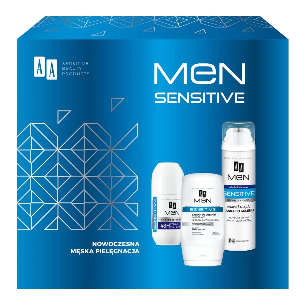 AA Men Sensitive Set: gel poslije brijanja + pjena za brijanje + antiperspirant