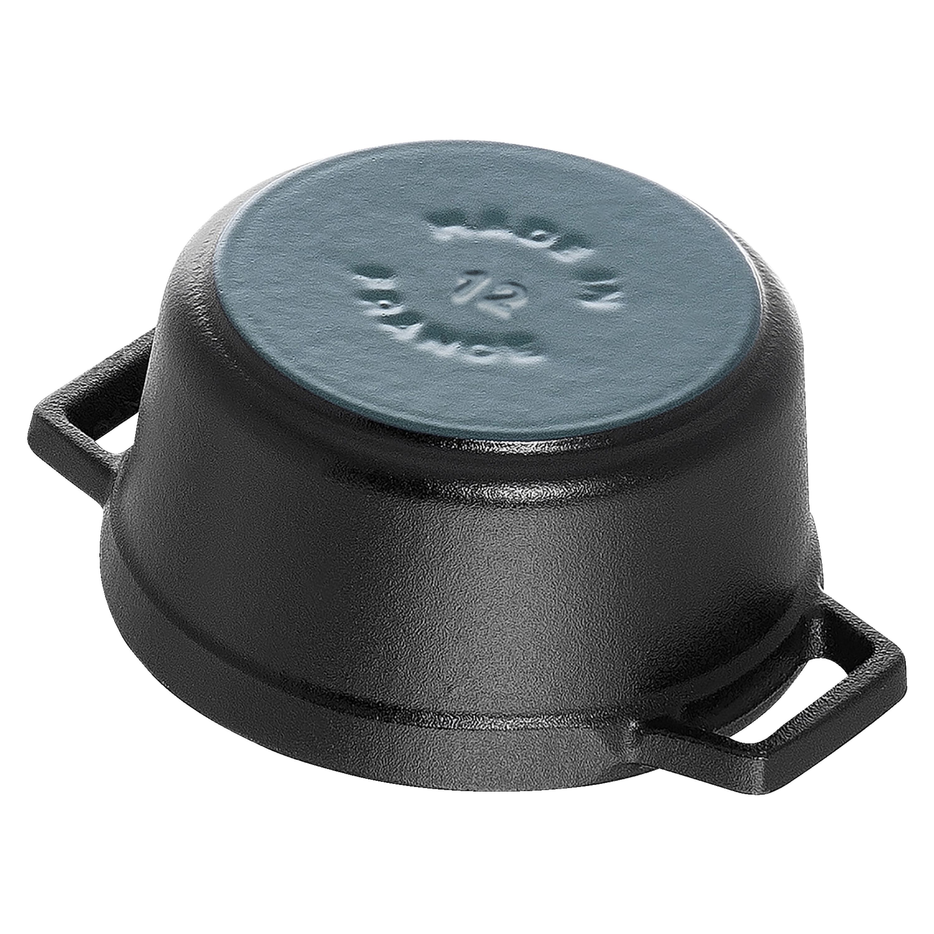 Cocotte 12 cm, rund, Schwarz, Gusseisen