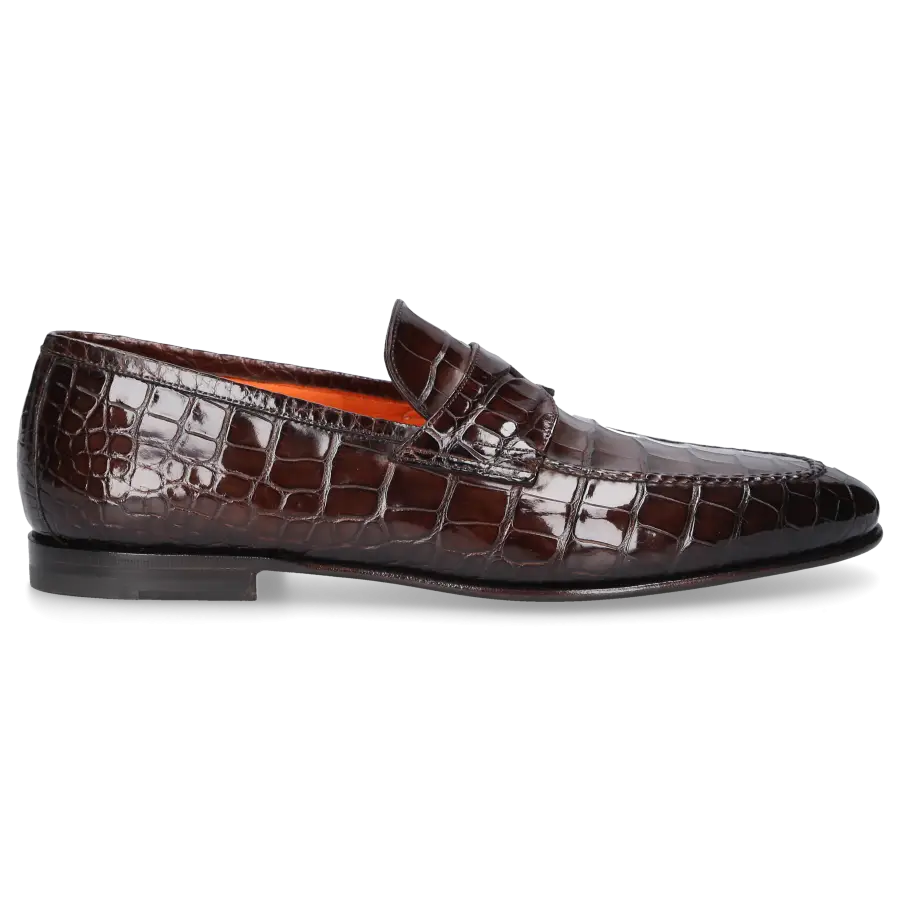 Santoni - Loafer 15609 Krokodilleder - braun