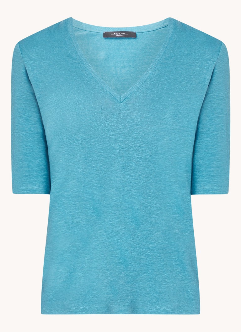 MaxMara Brunate T-shirt in linen blend with melange design