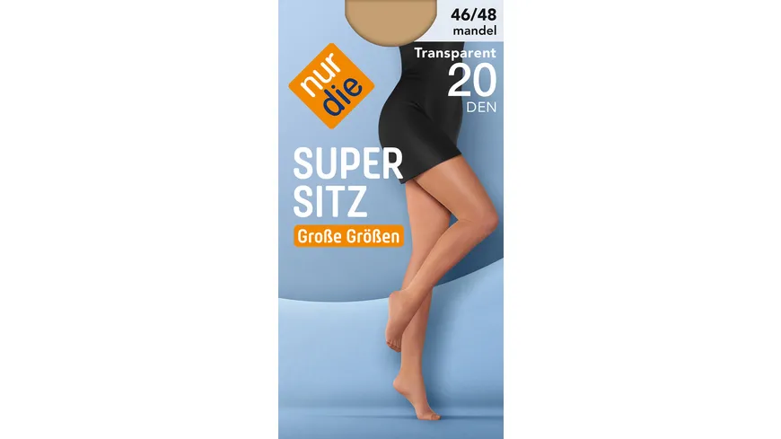 NUR DIE Damen Feinstrumpfhose Supersitz Große Größen 20 DEN saskia