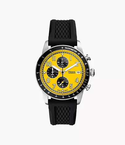 Fossil Uhr Chronograph Sport Tourer Silikon schwarz