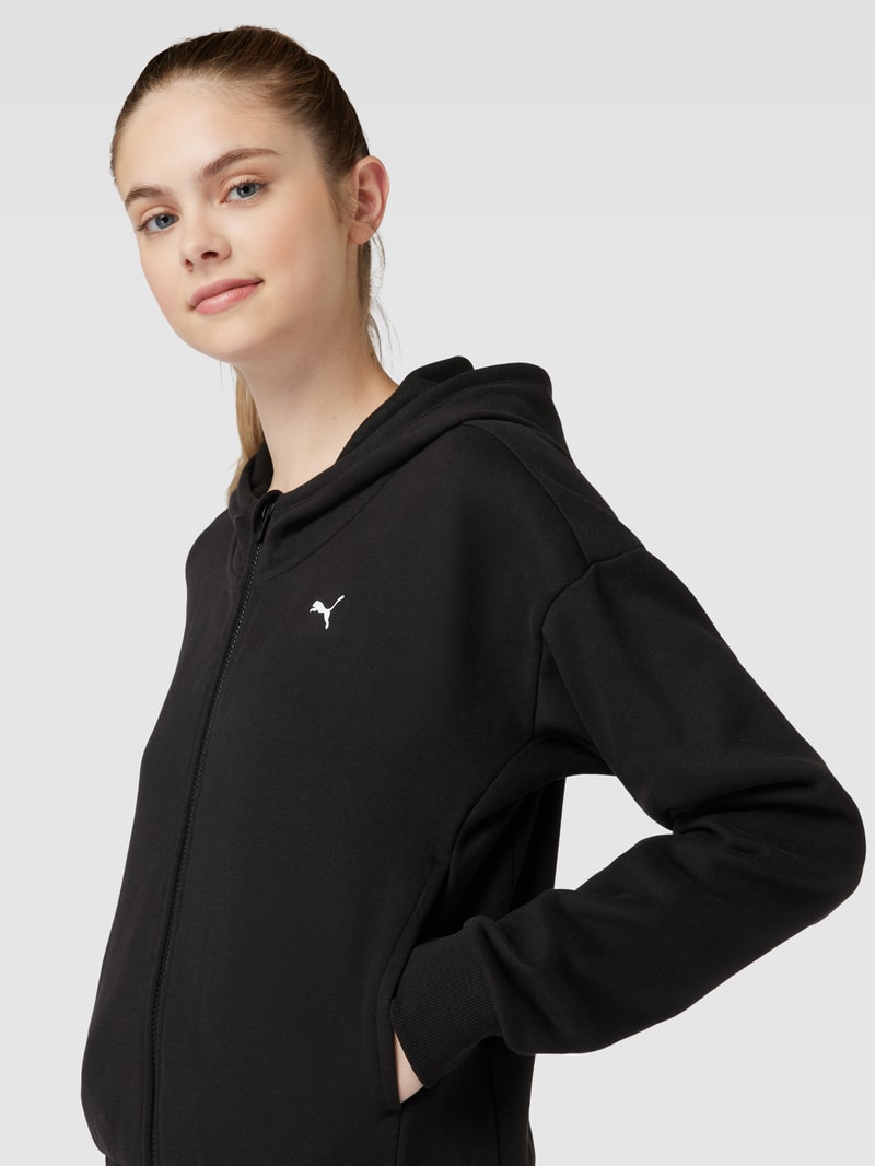 Sweatjacke mit Kapuze in schwarz