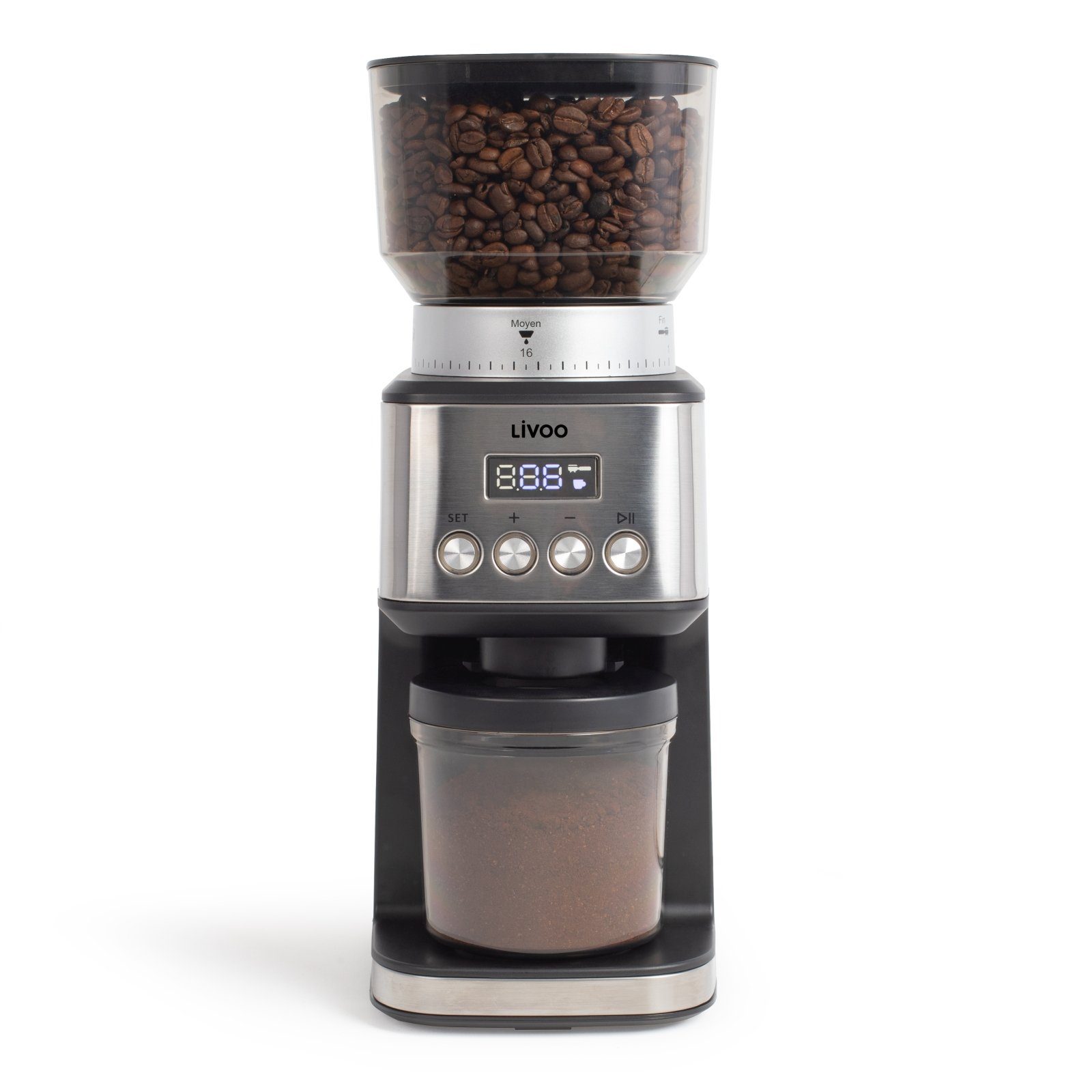 LIVOO Kaffeemühle LIVOO Kaffeemühle elektrisch mit Mahlwerk Kapazität 10 Tassen 180