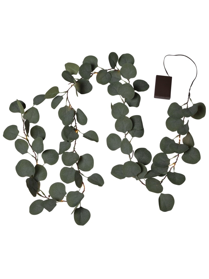 MARELIDA LED Lichterkette Eukalyptus 20 LED Batteriebetrieb Timer L: 180cm in grün günstig kaufen onesize