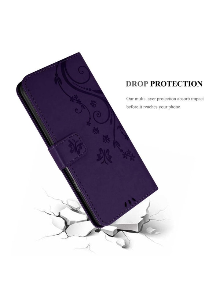 cadorabo Hülle für Samsung Galaxy J5 2017 Blumen Design in FLORAL DUNKEL LILA günstig kaufen onesize