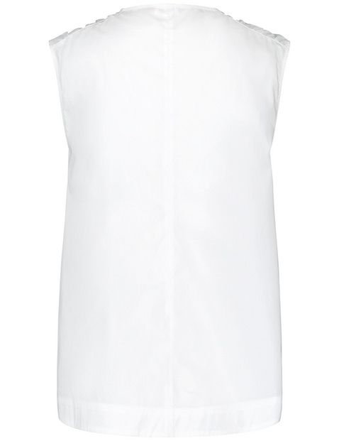 Ärmellose Baumwollbluse mit Raffung