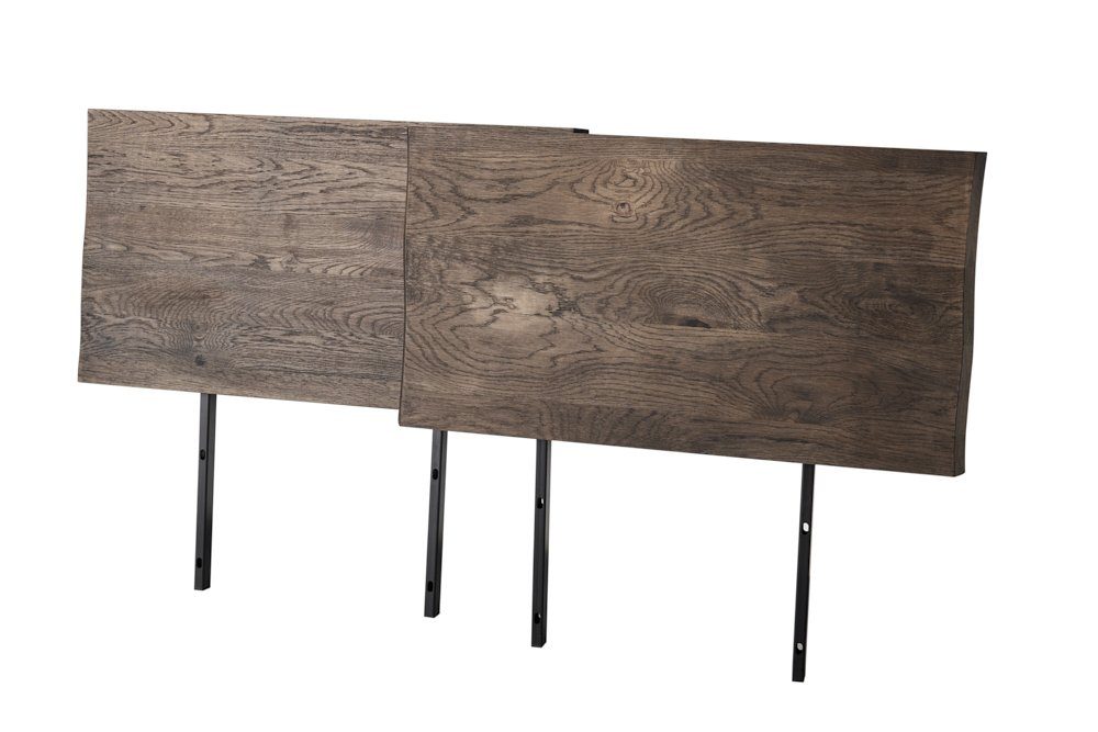 riess-ambiente Ansteckplatte WILD OAK 50cm grau (smoke finish), Set, 2St., Esszimmer · Massivholz · Wildeiche · Baumkante · Verlängerung · geölt