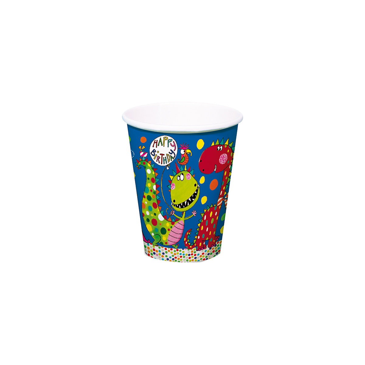 Papp-Partybecher/Trinkbecher Frecher Dino, 200 ml, 8 Stück