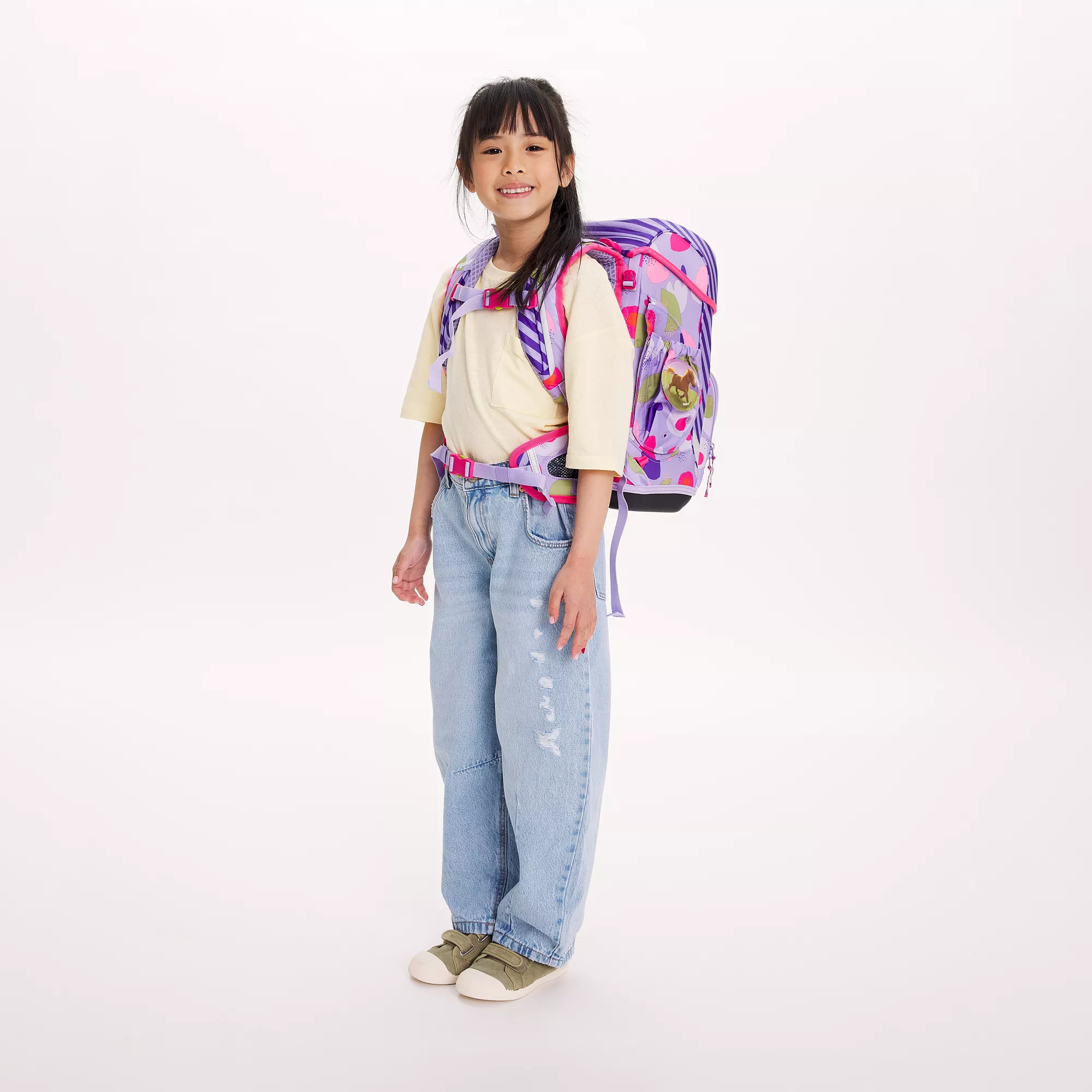 ergobag Schulranzen-Set Blütenzaubär