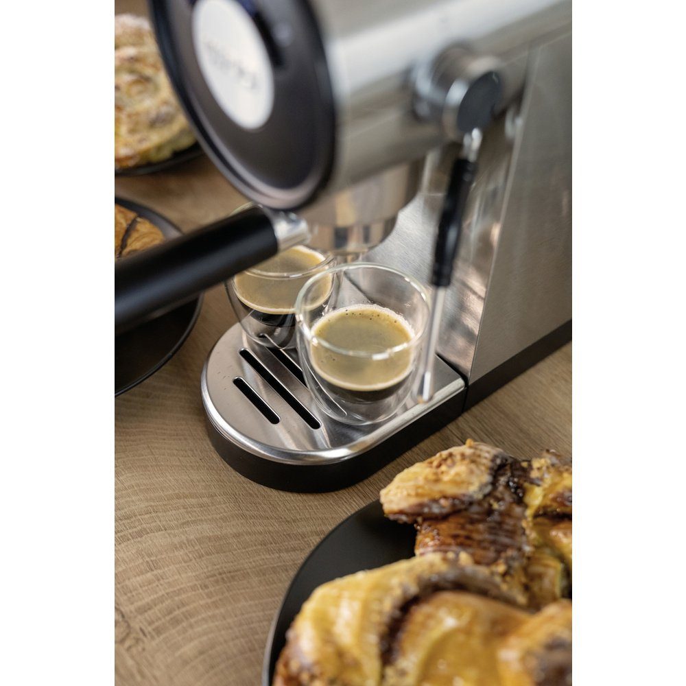 Unold Espressomaschine Unold Piccopresso Espressomaschine mit Siebträger Edelstahl, Schwarz 1