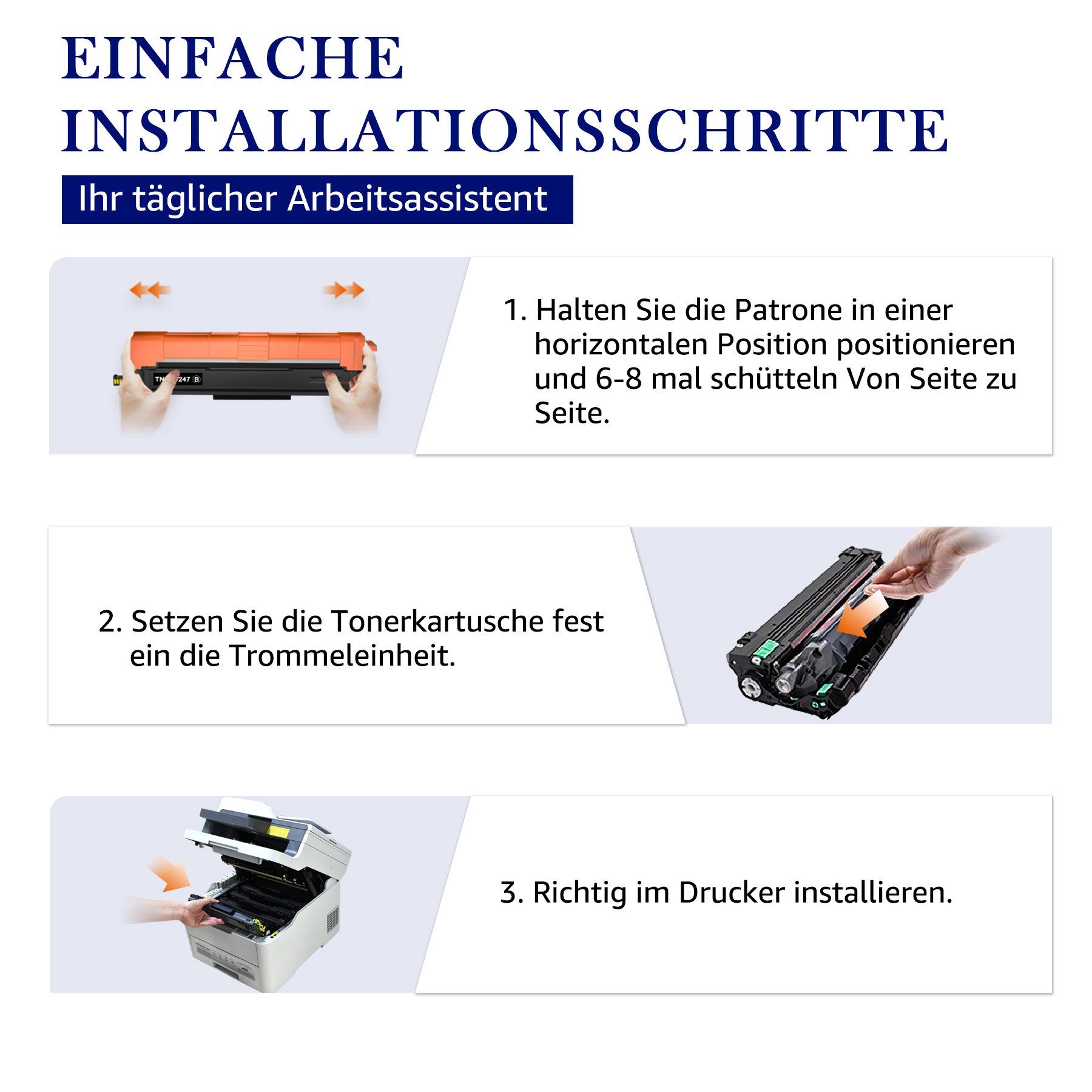 MOOHO Tonerpatrone TN247 TN243CMYK für Brother HL-L3210CW MFC-L3750CDW, (MFC-L3750CDW MFC-L3770CDW MFC-L3730CDN MFC-L3710CW DCP-L3550CDW DCP-L3510CDW HL-L3210CW HL-L3270CDW HL-L3230CDW)