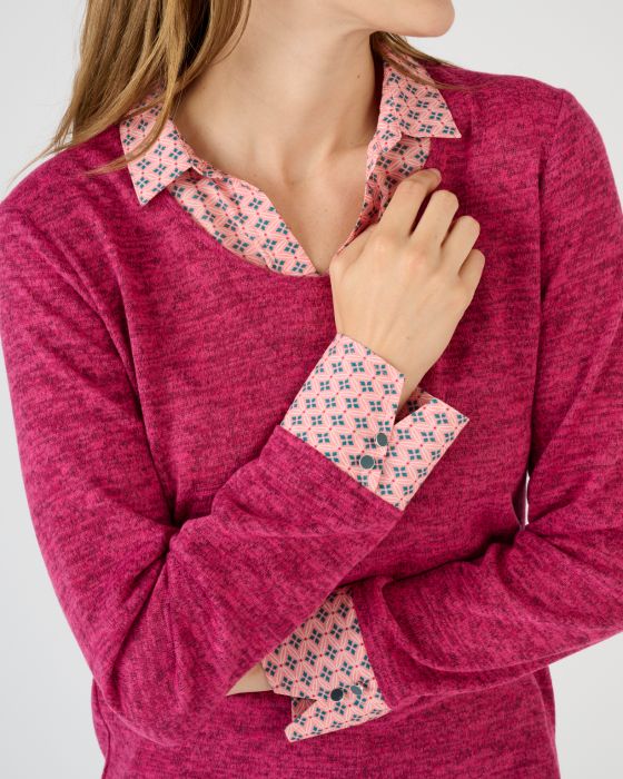 Tee-shirt effet 2 en 1 en maille chaude
