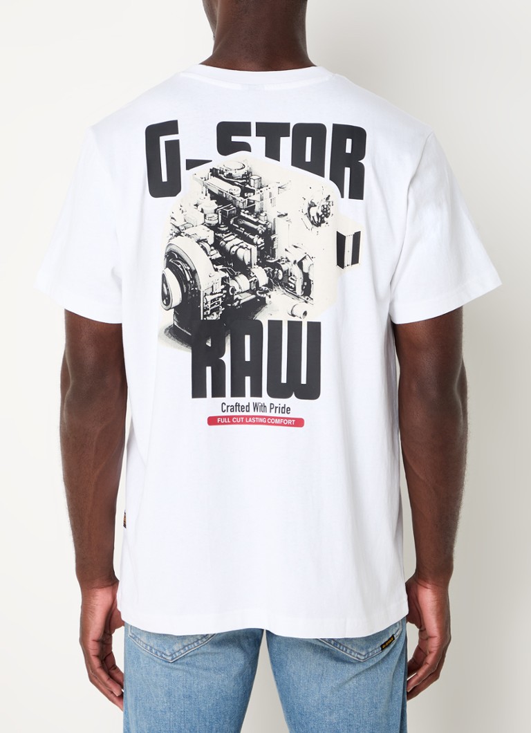 G-Star RAW  Engine T-shirt van biologisch katoen met logo- en backprint