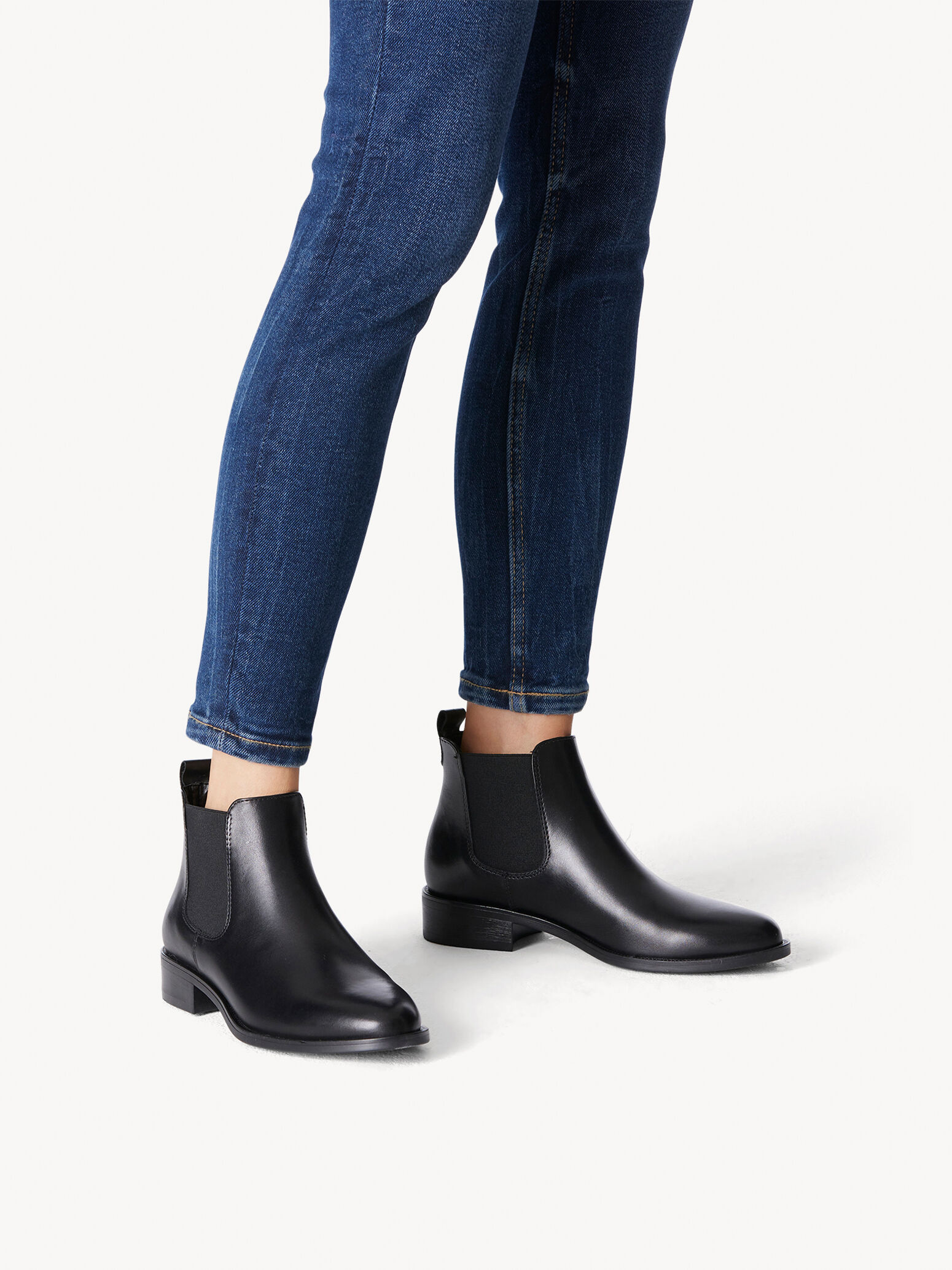 Bottine Chelsea en cuir - noir