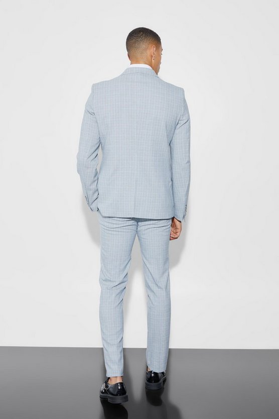Einreihige karierte Slim-Fit Anzugjacke