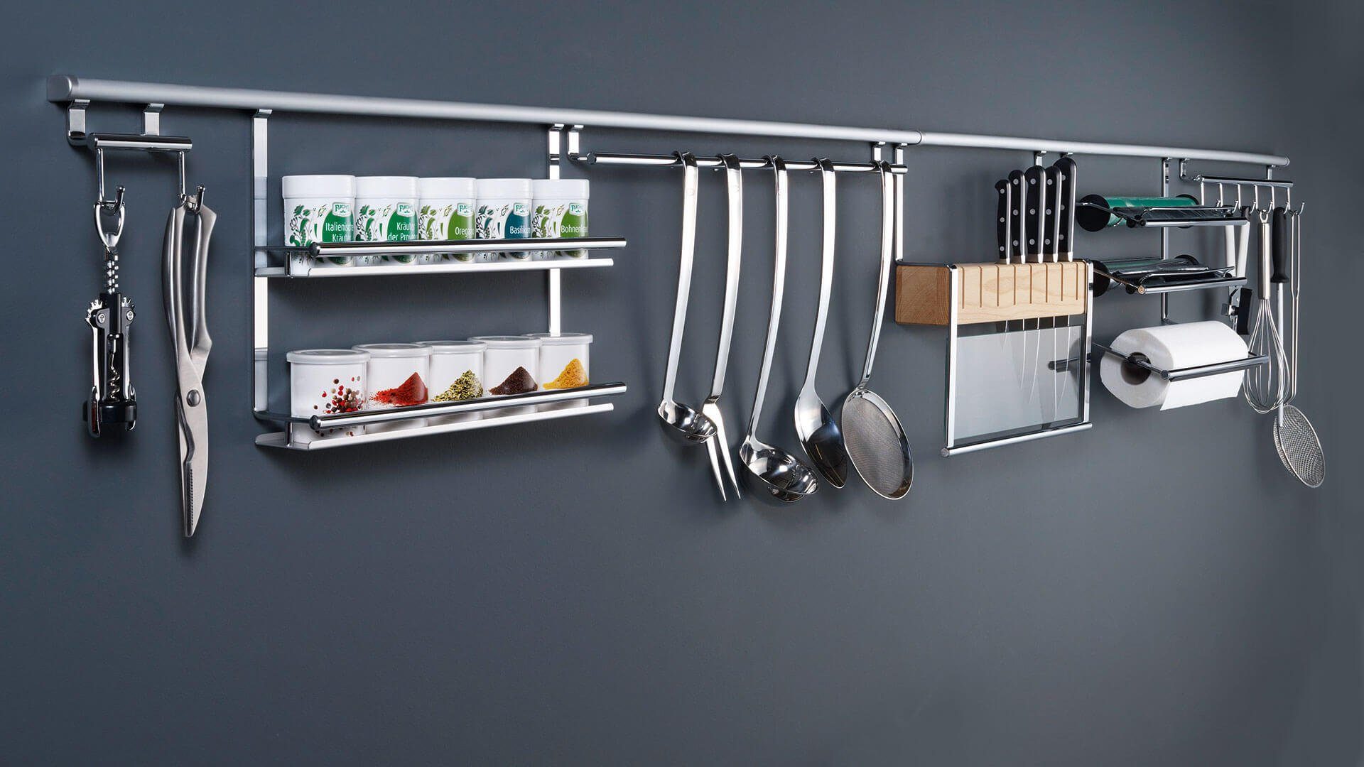 Kesseböhmer Küchenrückwand Kesseböhmer Linero 2000 Relingsystem - Papierrollenhalter, edelstahl
