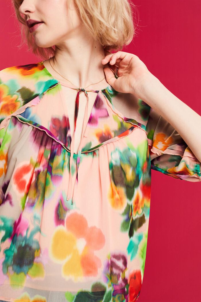 Chiffonbluse mit Blumenprint