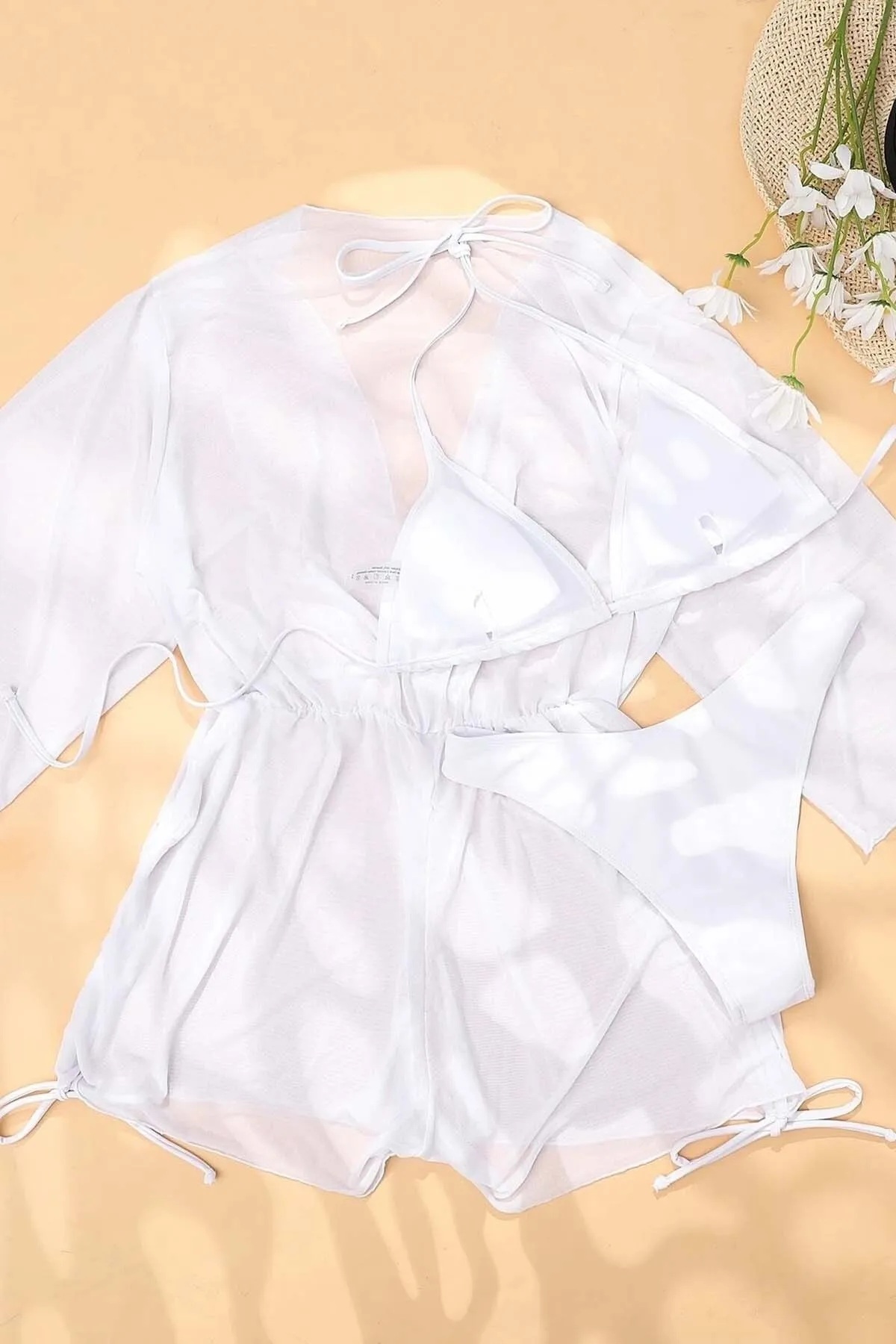 Angelsin  Chiffon Pareo Strandkleid Cover Up Kimono