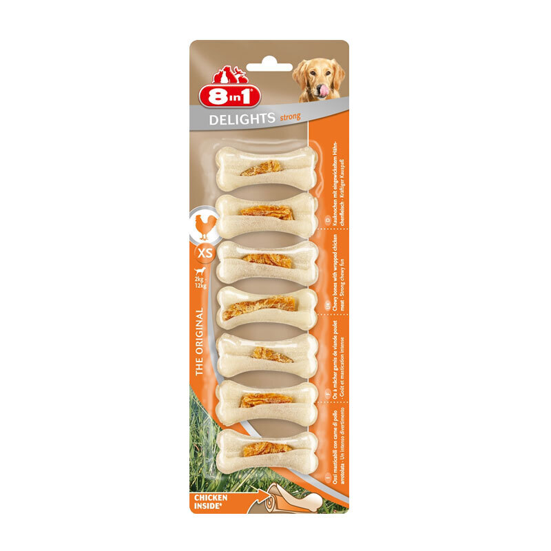 8in1 Snacks 8in1 Delights Strong Kauknochen Kiefertraining XS 7 Stück