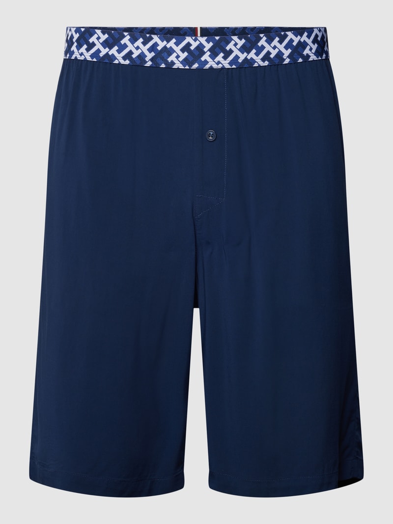 Pyjama-Shorts aus Viskose Modell 'WOVEN' in marineblau