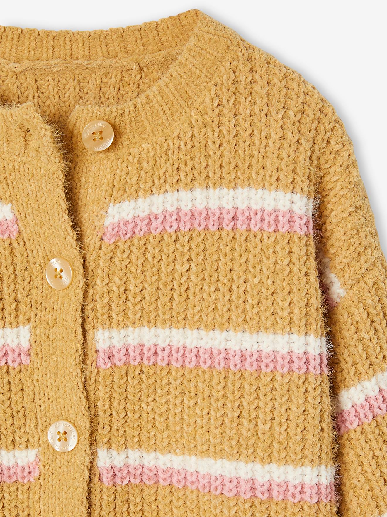 Vertbaudet Weiche Mädchen Strickjacke - curry