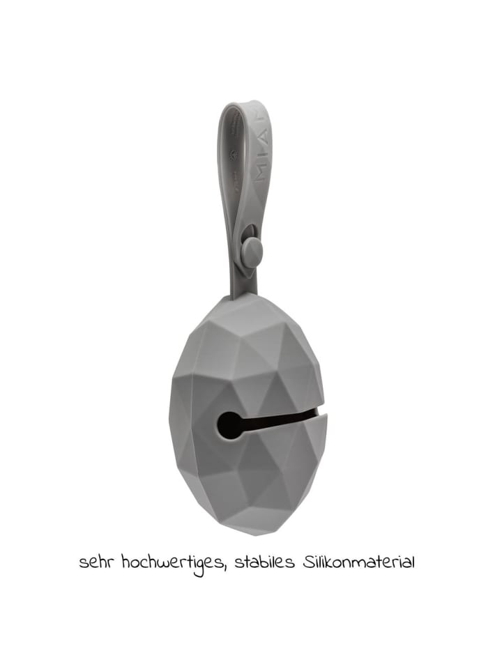 MiaMia Silikon-Schnullerbox / Schnullerhalter - Diamant - in grau günstig kaufen onesize