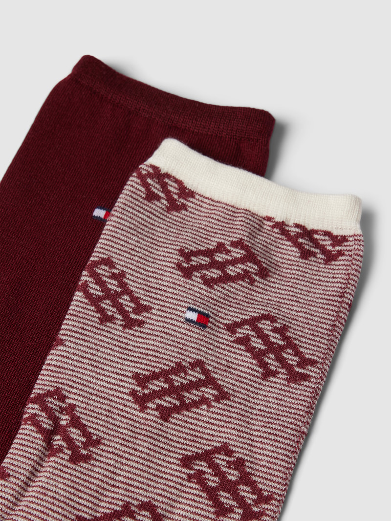 Socken mit Label-Details 2er-Pack in bordeaux rot
