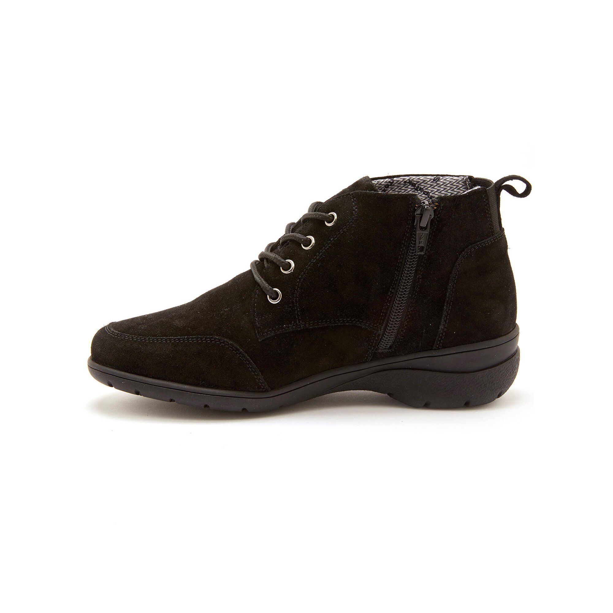 Boots zippées imperméables en cuir velours Grande Largeur