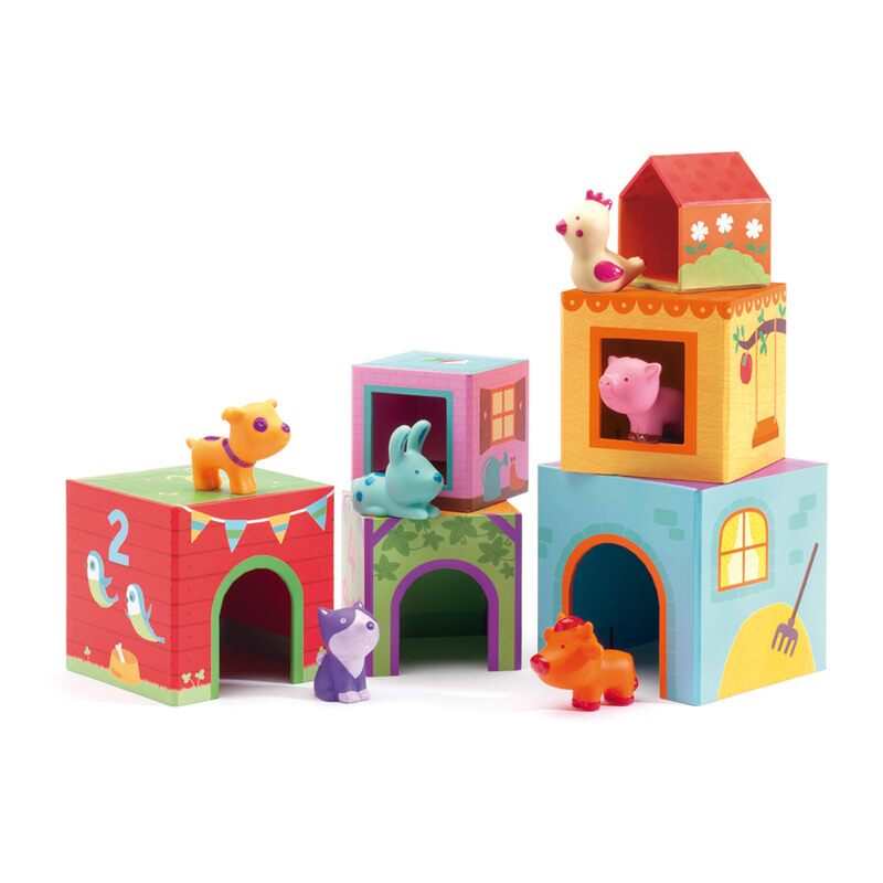 6 Cubes imagiers Topanifarm Djeco