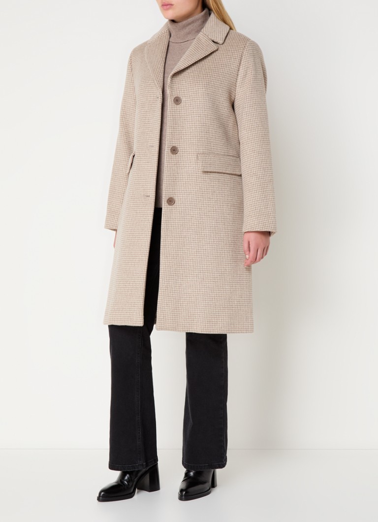 Gerry Weber wool blend coat with check pattern and shoulder pads