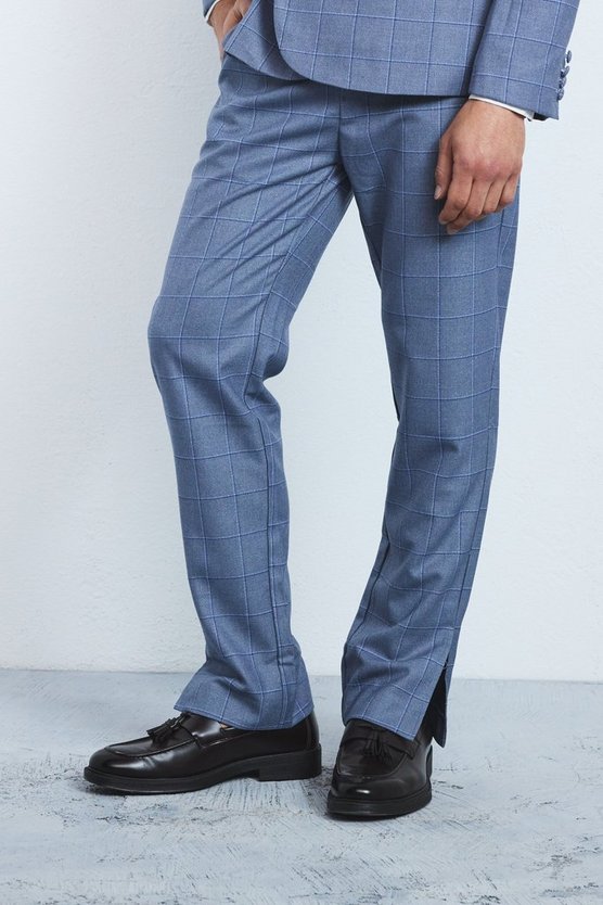 Karierte Hose mit geradem Bein