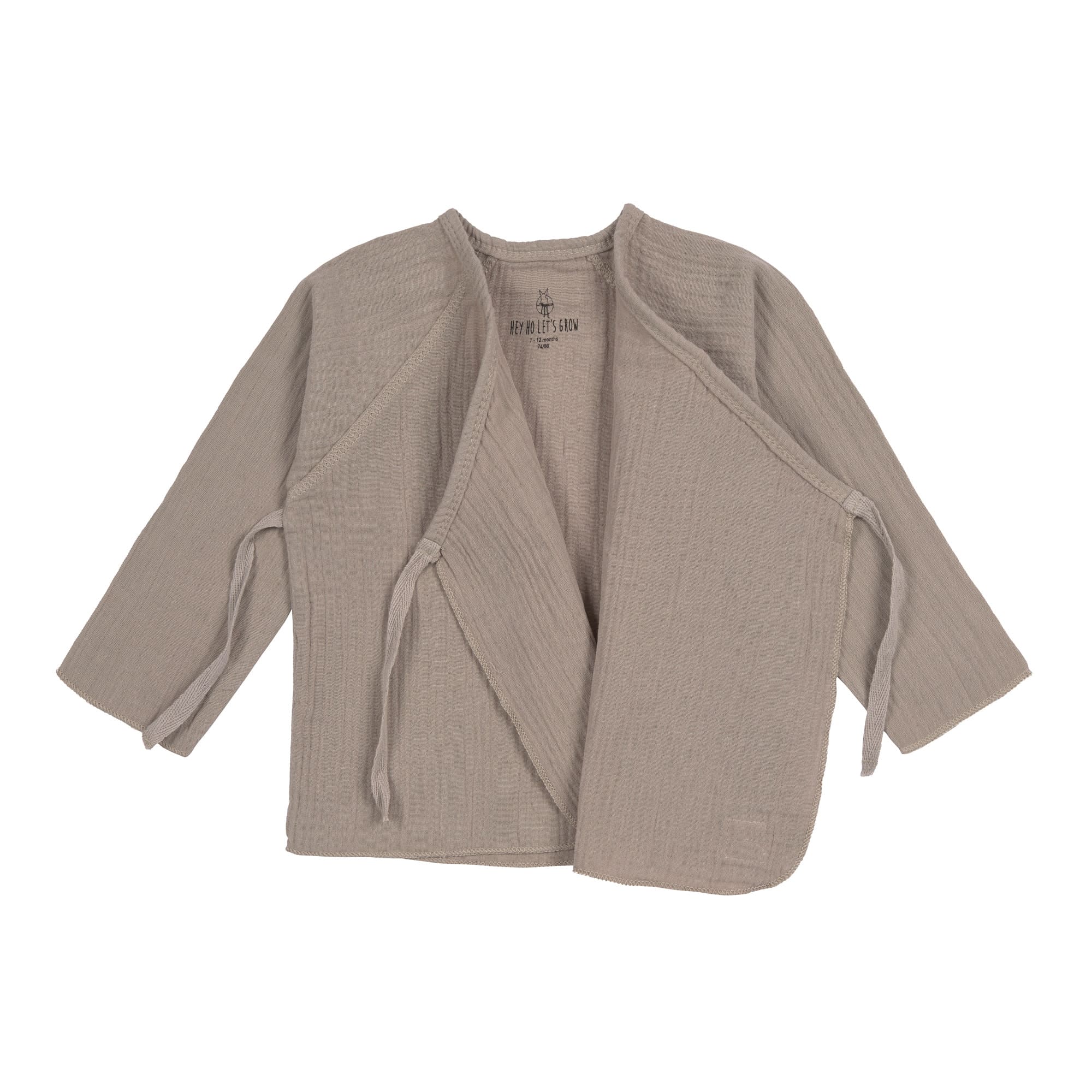 Baby Wickelshirt - Bio  Baumwolle, Taupe, Grau