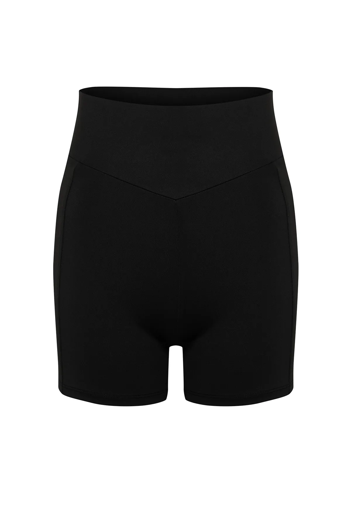 Trendyol Collection  Schwarze 2.Extra Bauch Sammler und kurze gestrickte Sport Shorts Leggings mit Schicht THMSS24TY00013