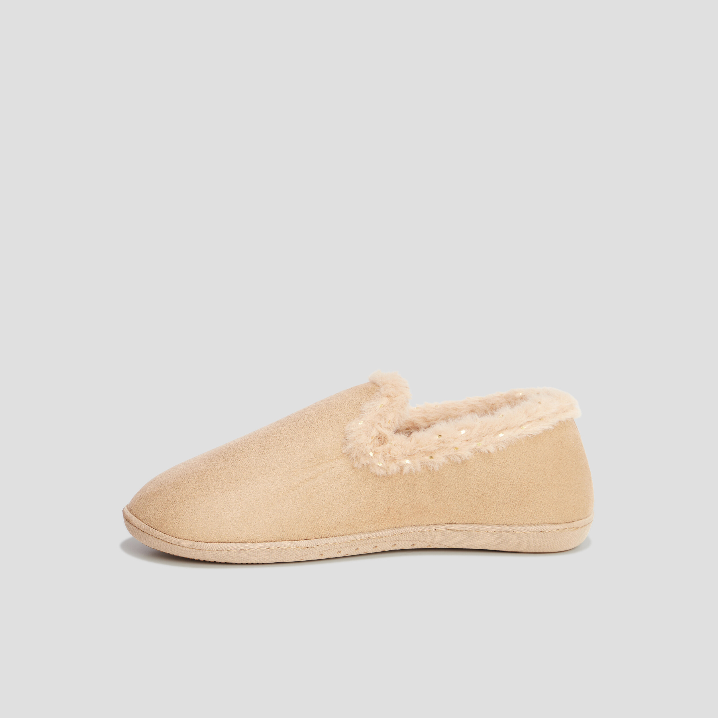 Chaussons charentaises fourrés Isotoner camel femme | La Halle