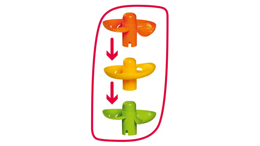 Simba - ABC - Regenbogen Kugelturm, 5 Ebenen, 1 Standfläche, 2 farbige Bälle, 1 transparenter Ball mit Glöckchen