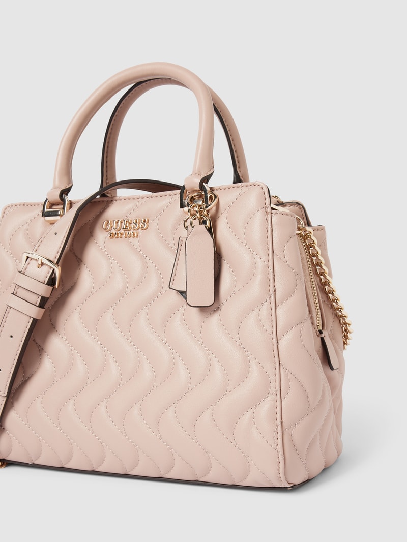 Handtasche mit Strukturmuster und Steppnähten Modell 'SOCIETY' in altrosa