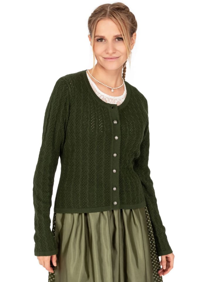 OS-Trachten Strickjacke 457000-7019 in oliv günstig kaufen