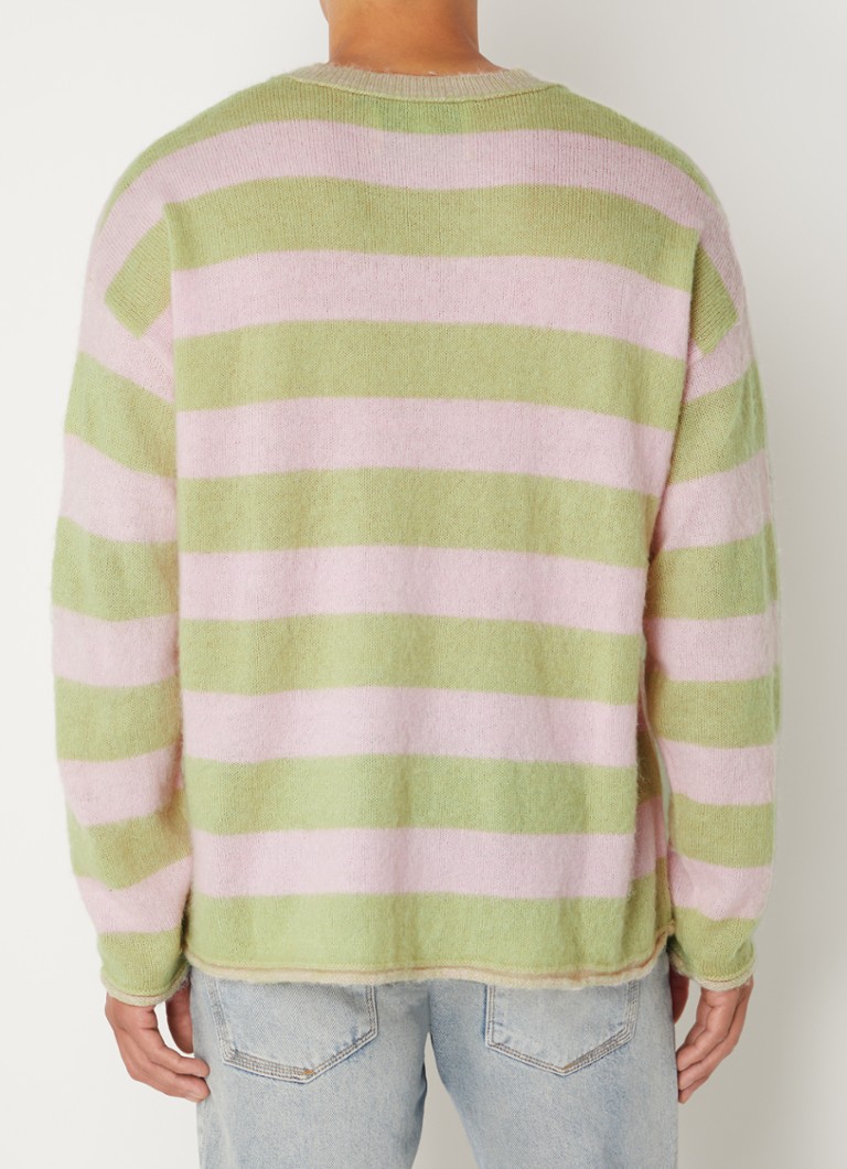 Pull en laine mélangée à maille fine et imprimé à rayures de la New Amsterdam Surf Association