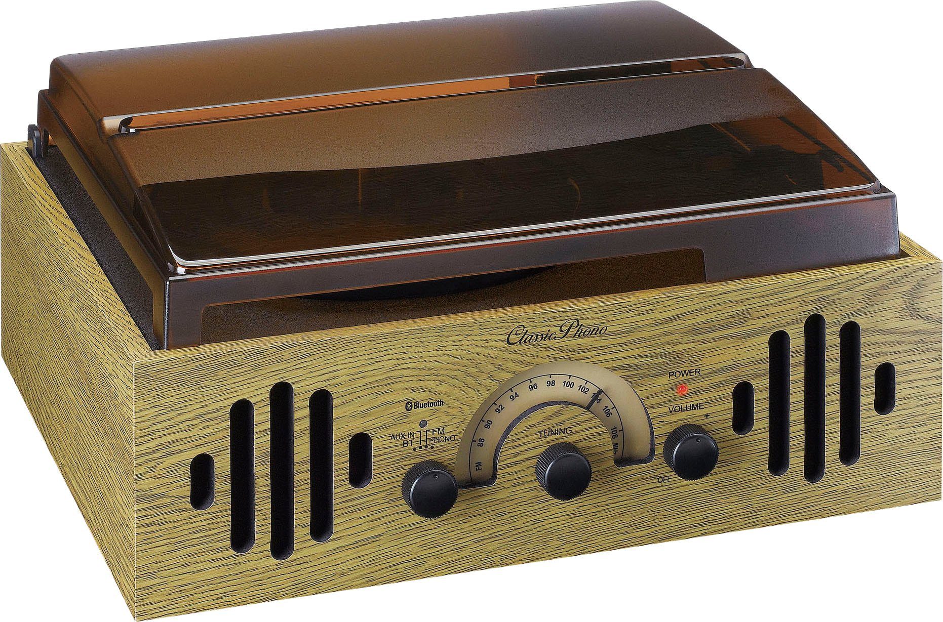 Lenco Classic Phono TT-41OK - Retro Plattenspieler Plattenspieler (Riemenantrieb)
