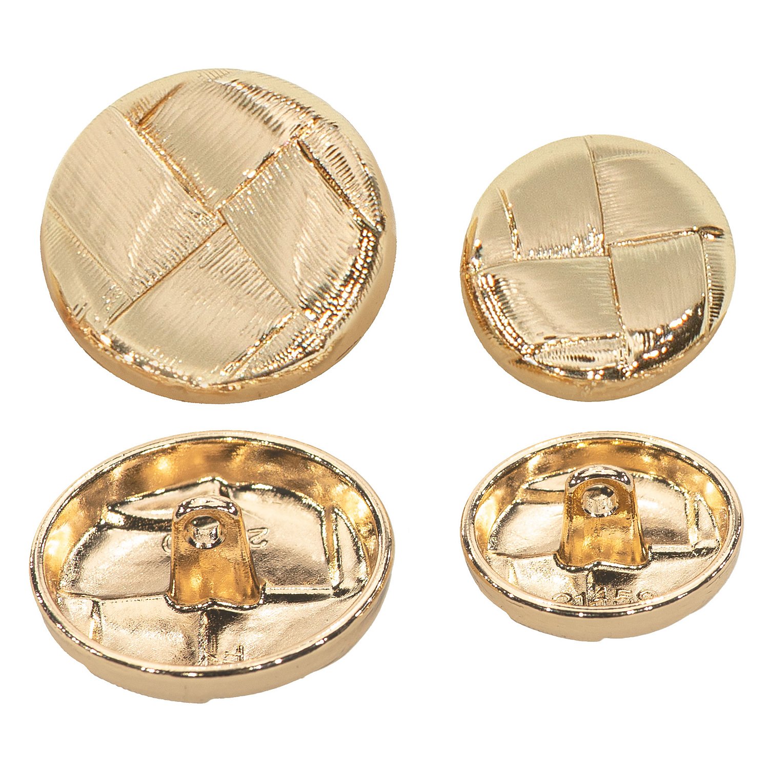 buttinette Metallknöpfe modisch, Größe: Ø 18 mm und 23 mm, Inhalt: 12 Stück