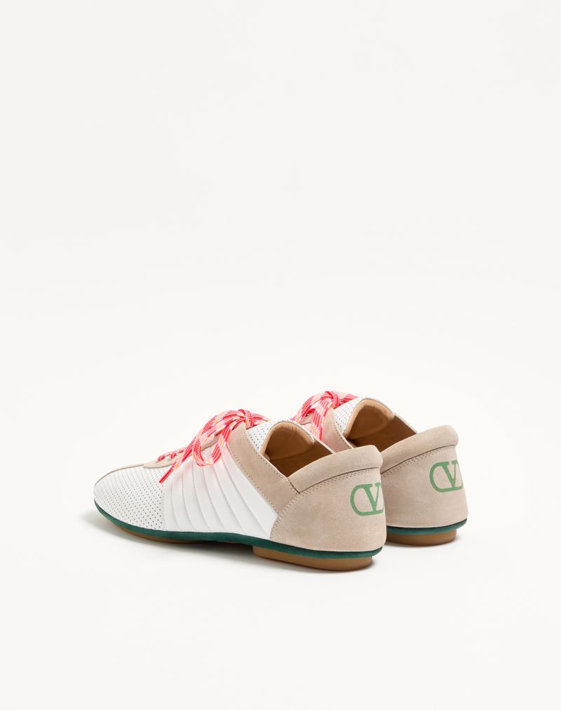 Baskets Strikie en cuir nappa perforé et croûte