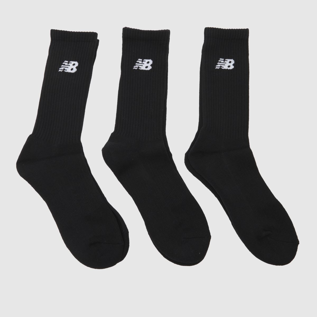 New Balance – Svarta essentials-strumpor med rund hals, 3-pack